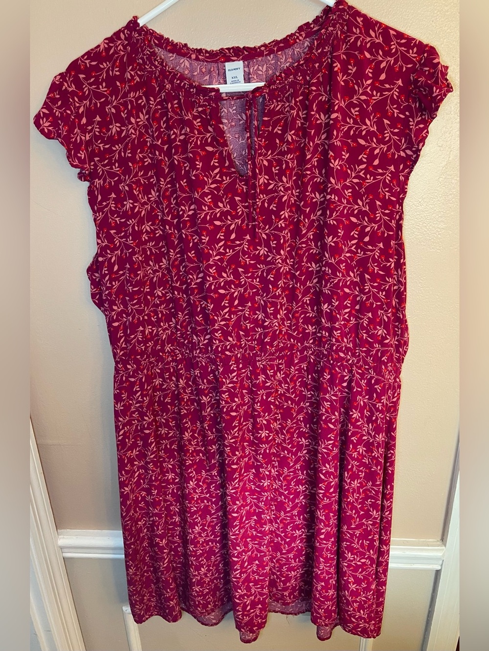 Old Navy Magenta Floral Casual Mini Dress XXL